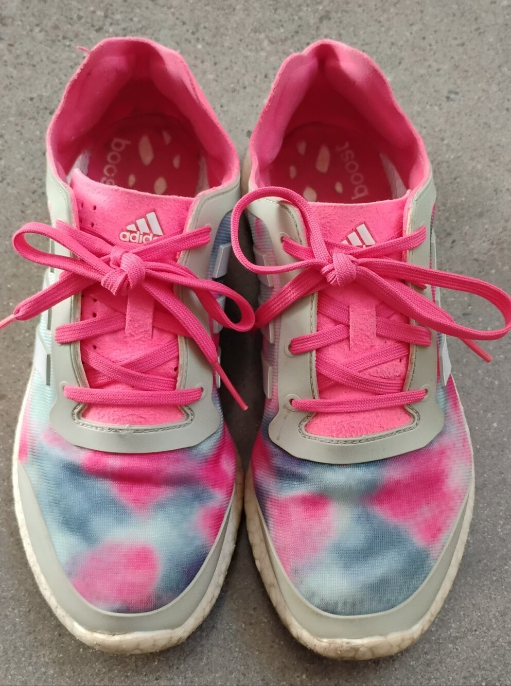 Adidas Pure Boost City Blur White Pink Tie-Dye  Sneakers